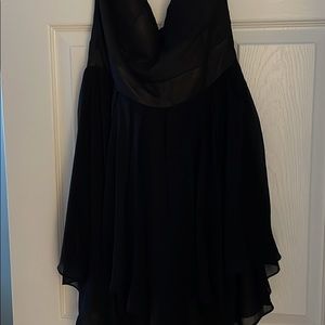 Black strapless party dress